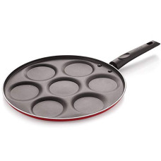 Deals, Discounts & Offers on Cookware - NIRLON Non-Stick Aluminium Uttapam Tawa, 27Cm, 7 Cavity (Black)