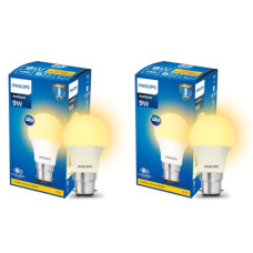 Deals, Discounts & Offers on  - PHILIPS 9W B22 LED Warm White/Yellow Bulb, Pack of 2