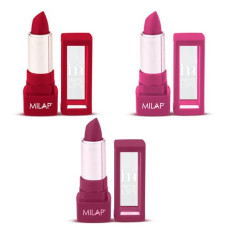 Deals, Discounts & Offers on Beauty Care - Milap Matte Stick Lipstick | Smudgeproof | Long lasting | Matte Lipstick | Pack of 3 | Mastani, Passionate Petal, Love Struck