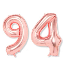 Deals, Discounts & Offers on  - Flyloons 94 number Rose Gold Foil Balloon 16 inch Size Birthday Decoration Items Pack of 2 | 94th Year Balloons | Ninety Four