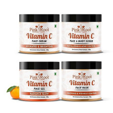 Deals, Discounts & Offers on Beauty Care - Pink Root Vitamin C Cream with Mask with Scrub with Gel 100gm each, Combo Pack