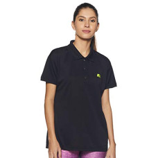 Deals, Discounts & Offers on Women - Vector X Solid Women's Polo Neck Black T-Shirt