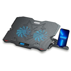 Deals, Discounts & Offers on Laptop Accessories - Zebronics NC5500D Powerful Laptop Cooler with Dual 125mm Fans, Silent Operation, Adjustable Fan Speed, Display, Controls, USB, 5 Step Retractable Stand and Mobile Holder
