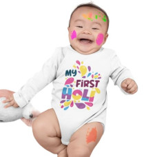 Deals, Discounts & Offers on Baby Care - Bon Organik Unisex My First Holi Bodysuit Baby