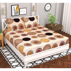 Deals, Discounts & Offers on  - BSB HOME Microfiber 144 TC Aspire 2.O Collections Soft Breathable Wrinklefree Cricle Printed Double Bedsheets with 2 Regular Size Pillow Covers, Color- Almonds and Maroon
