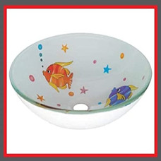 Deals, Discounts & Offers on Home Improvement - Arvind sanitary Interiors Toughened Glass Round Table Top Wash Basin (Multicolour, Standard Size)