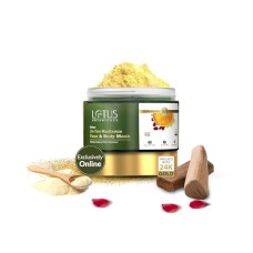 Deals, Discounts & Offers on Beauty Care - Lotus Botanicals Ubtan De-Tan Radiance Face And Body Mask | Infused with 24K Gold | For Boosting Skin Radiance, Reducing Skin Dullness & Anti-Tanning | No Silicon, No Sulphates, Non-Comedogenic, No Preservatives | 140g