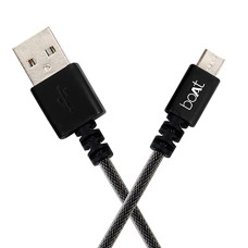 Deals, Discounts & Offers on  - boAt Micro USB 500 Tangle-free, Sturdy Micro USB Cable with 3A Fast Charging & 480mbps Data Transmission, 10000+ Bends Lifespan & Extended 1.5m Length (Carbon Black)