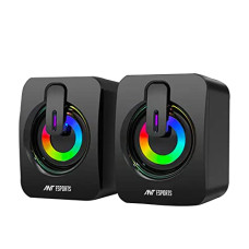 Deals, Discounts & Offers on  - Ant Esports GS170 Gaming Speaker for PC, Stereo 2.0 USB Powered Desktop Speaker with 3.5 mm Aux-in, in-line Volume Control, RGB LED Lights Mini Multimedia Speakers