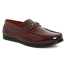 Deals, Discounts & Offers on  - MUTAQINOTI Men's Rosewwod Luxury Leather Patina Work Loafer Casual Formal Slip On Shoes (MQLXFLRBRW)