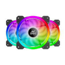 Deals, Discounts & Offers on  - Ant Esports Superflow 120mm 3 IN 1 ARGB Three Dual-Sided ARGB ring light PWM Case Fan Kit - Black, 45.3 CFM Airflow, 1500 RPM