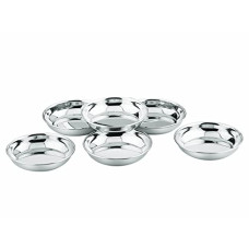 Deals, Discounts & Offers on  - Neelam Stainless Steel 6 22G PRM Halwa Plate, 12.2 cm, Silver, Set of 12