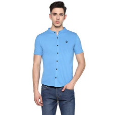 Deals, Discounts & Offers on Men - [Size M] Urbano Fashion Men's Solid Cotton Slim Fit Polo Shirt with Mandarin Collar