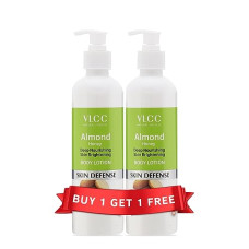 Deals, Discounts & Offers on  - VLCC Almond Honey Deep Nourishing & Skin Brightening Body Lotion - 350ml + 350ml | Buy One Get One | Deep Nourishment, Glowing & Youthful Skin | With Almond Oil, Honey, Cocoa Butter & Aloe Vera.
