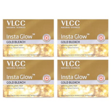 Deals, Discounts & Offers on Beauty Care - VLCC Insta Glow Gold Bleach - 30g X 4 (Pack of 4) - With Colloidal Glow For Glowing Fairness | Skin Brightening Bleach | Perfect Skin Match, Reduces Facial Hair Visibility, Brightens Complexion