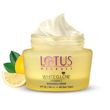 Deals, Discounts & Offers on  - Lotus Herbals WhiteGlow Vitamin C Radiance Cream | SPF 20 | For Dark Spots & Dull Skin | Anti- Pollution | 50g