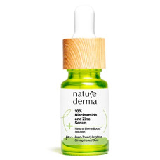 Deals, Discounts & Offers on Beauty Care - Nature Derma 10% Niacinamide & Zinc Serum with Natural Biome-Boost | Reduces Pores and Dark spots | Brighter, Even Toned and Strengthened Skin | 10ml | Dermatologically Tested