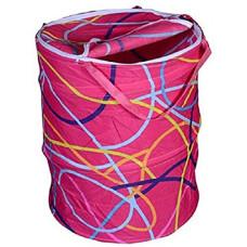 Deals, Discounts & Offers on  - Kuber Industries Round Cloth Foldable Laundry Basket Bag, Volume:-30L,Multi Color ,Cotton