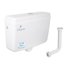 Deals, Discounts & Offers on Home Improvement - Cliquin CS-106 Premium Flushing Cistern Complete Set Center Top Push Button Single Flush Tank (White 10 L)