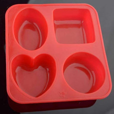 Deals, Discounts & Offers on  - Clazkit Silicone Circle, Square, Oval and Heart Shape Soap Cake Making Mould, Multicolor