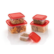 Deals, Discounts & Offers on  - Clazkit Square Plastic Storage Jars Containers Set