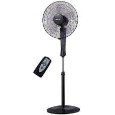 Deals, Discounts & Offers on  - IBELL WINDP10 Pedestal Fan 5 Leaf with Remote and High Air Flow,406mm, 55W, High Speed, 100% Copper & Timer Function, Black