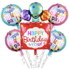 Deals, Discounts & Offers on  - AMFIN (Pack of 5) Happy Birthday Foil Balloon, Happy Birthday Decoration Combo/Happy Birthday Theme Party (Multicolor)