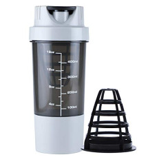 Deals, Discounts & Offers on  - HAANS Shakeit Protein Shaker Bottle, 500ml (Color-Grey, Plastic, Pack of 1)