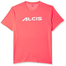 Deals, Discounts & Offers on Men - [Size S] ALCiS Men Coral Orange Brand Logo Printed Dry Tech T-Shirt