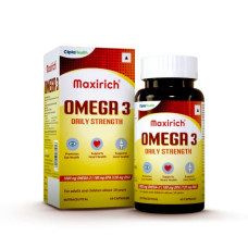 Deals, Discounts & Offers on  - Cipla Maxirich Omega 3 | Daily Strength Capsule | EPA 180mg | DHA 120mg | Immune Booster Capsules | Daily Multiple Vitamins | Supports Heart, Eye, Joint & Brain Health | 60 Capsules