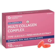 Deals, Discounts & Offers on  - Carbamide Forte Hydrolyzed Multi Collagen Peptide with all 5 Types of Collagen Including TYPE I, II, III, V & X Collagen Powder - 10 Tablets