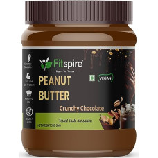 Deals, Discounts & Offers on  - Fitspire 100% Roasted Crunchy Peanut Butter - Chocolate Flavour, 340gm | Rich in Source of Fiber & Protein | Vegan peanut butter | Rich in protein and rich source of fiber