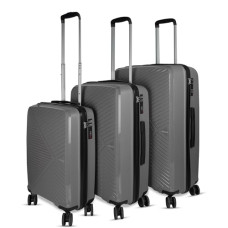 Deals, Discounts & Offers on  - F Gear Eagle PP03 Grey Hard-Sided Luggage Set of 3 Trolley Bags (50, 60 & 70 cm)