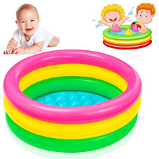 Deals, Discounts & Offers on  - Toy Imagine 2 Ft Swimming Pool for Kids | Inflatable Sunset Glow Round Colourful Ring Baby Pool Portable Baby Bath tub | 0-3 Years | Indoor & Outdoor Swimming Pool