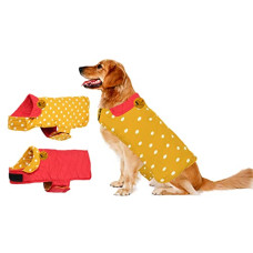 Deals, Discounts & Offers on  - Sage Square Dog Jacket - Reversible Fleece Winter Coat - Cold Weather Protection - Water Resistant - Wind Proof - Soft and Warm Thick Padded Dog Winter Coat (Small-Medium - 14 Inches, Yellow & Red)