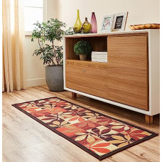 Deals, Discounts & Offers on  - Amazon Brand - Solimo 3D Printed Floral Bedside Runner Carpet with Anti Skid Backing