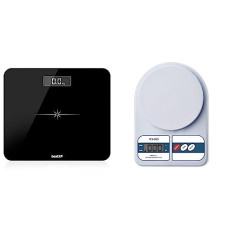 Deals, Discounts & Offers on  - beatXP Actifit Flare Digital Weighing Scale with Backlit LCD Panel (Black) & beatXP Kitchen Scale Multipurpose Portable Electronic Digital Weighing Scale