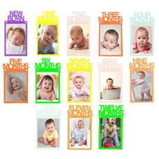 Deals, Discounts & Offers on  - AMFIN New Born 1st Birthday Baby Photo Banner/Growth Record 1-12 Months/Monthly Milestone Photo Bunting Wreath, First Birthday Party Decoration - Multicolour