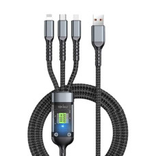 Deals, Discounts & Offers on  - Sounce 120W/6A Speed Fast Charging Usb 3.0 Cable 4 Ft/1.2M To 3-In-1 Long Charging Cord With Type C + Micro Usb + Lightning Connector 480 Mbps Data Transfer