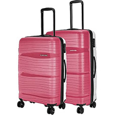 Deals, Discounts & Offers on  - Nasher Miles Nicobar Hard-Sided Polypropylene Luggage Set of 2 Plum and White Trolley Bags (65 & 75 cm)