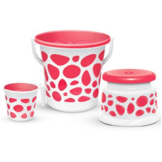 Deals, Discounts & Offers on  - MILTON Duplex Spa 3 Piece Set, Red | 20 Ltrs Bucket, Mug & Stool | Bathroom Accessory 20 L Plastic Bucket(Red)