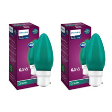 Deals, Discounts & Offers on  - Philips LED Deco Green 0.5W Glass Candle (Pack of 2)
