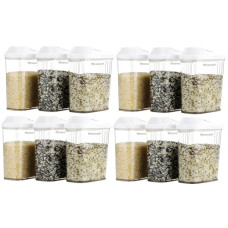 Deals, Discounts & Offers on  - Floraware Food Safe Plastic Storage Containers with Sliding Mouth, 750ML, BPA Free (White, 3)