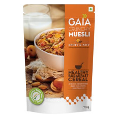 Deals, Discounts & Offers on  - Gaia Crunchy Muesli Fruit and Nuts a Mix of Wholesome Breakfast Cereals Packed with Fibre, Iron and Antioxidants Serves As the Nourishing, Tasty Breakfast Option. 750 Gm