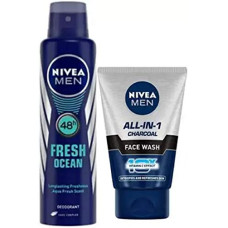 Deals, Discounts & Offers on  - Nivea Men Fresh Ocean Deodorant & Charcoal Face wash (2 Items in the set)