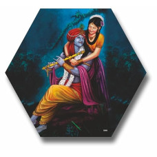 Deals, Discounts & Offers on  - SAF Radha krishna modern art UV Textured MDF Hexagon Painting MOQ-HX32062