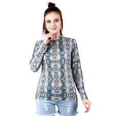 Deals, Discounts & Offers on Women - POPWINGS Casual Black and Gold Chain Printed Full Sleeves Top