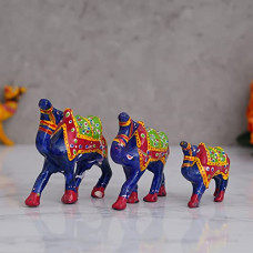Deals, Discounts & Offers on  - eCraftIndia Set of 3 Designer Camel Showpiece Animal Figurines- Multicolor
