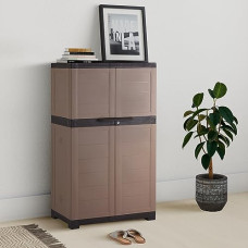 Deals, Discounts & Offers on  - Amazon Brand - Solimo Medium Plastic Shoe Rack (Beige Colour) | Shoe Cabinet | Living Room