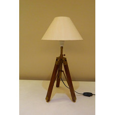 Deals, Discounts & Offers on  - TUCASA Tripod Table LAMP in Mango Wood with Fabric Shade